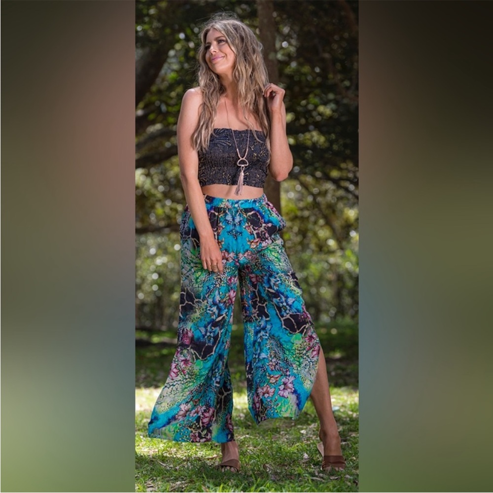Silk  Pants, Wide Leg, High waist